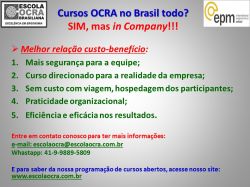 Cursos OCRA no Brasil Todo